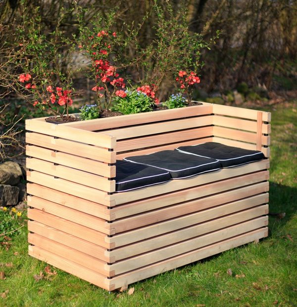 Gartenbank mit Pflanzkasten